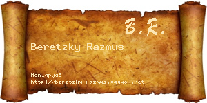 Beretzky Razmus névjegykártya